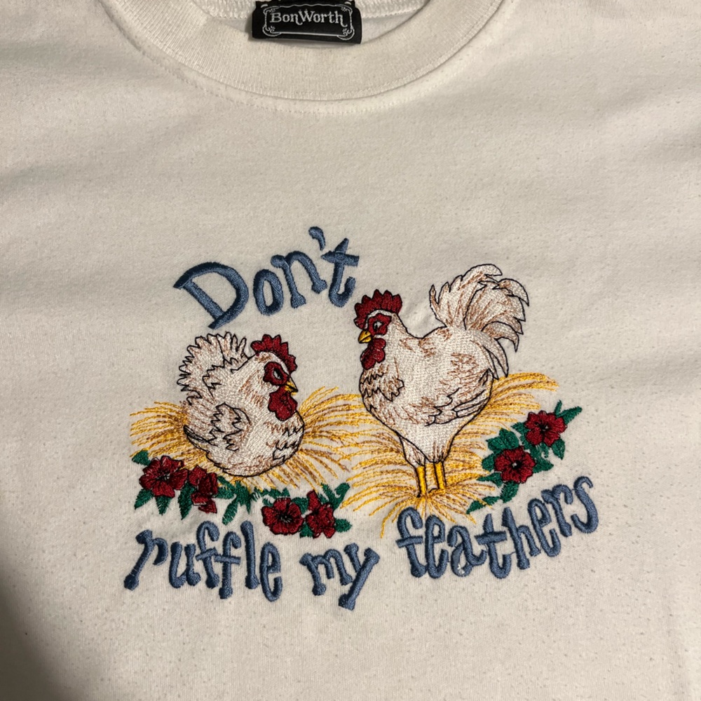 Embroidered Tee “don’t ruffle my feathers”